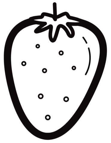 Simple Strawberry Coloring Page